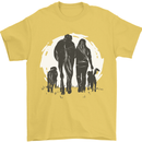 A Horse and Dogs Equestrian Riding Rider Mens T-Shirt Cotton Gildan Yellow