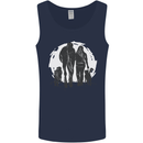 A Horse and Dogs Equestrian Riding Rider Mens Vest Tank Top Navy Blue