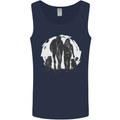 A Horse and Dogs Equestrian Riding Rider Mens Vest Tank Top Navy Blue