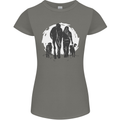 A Horse and Dogs Equestrian Riding Rider Womens Petite Cut T-Shirt Charcoal
