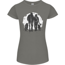 A Horse and Dogs Equestrian Riding Rider Womens Petite Cut T-Shirt Charcoal