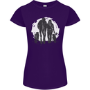 A Horse and Dogs Equestrian Riding Rider Womens Petite Cut T-Shirt Purple