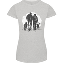A Horse and Dogs Equestrian Riding Rider Womens Petite Cut T-Shirt Sports Grey