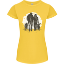 A Horse and Dogs Equestrian Riding Rider Womens Petite Cut T-Shirt Yellow