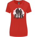 A Horse and Dogs Equestrian Riding Rider Womens Wider Cut T-Shirt Red