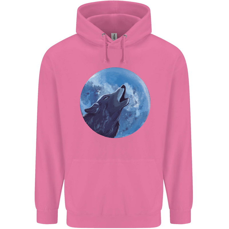 A Howling Wolf Full Moon Werewolves Childrens Kids Hoodie Azalea
