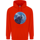 A Howling Wolf Full Moon Werewolves Childrens Kids Hoodie Bright Red