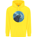 A Howling Wolf Full Moon Werewolves Childrens Kids Hoodie Yellow