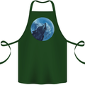 A Howling Wolf Full Moon Werewolves Cotton Apron 100% Organic Forest Green