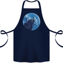 A Howling Wolf Full Moon Werewolves Cotton Apron 100% Organic Navy Blue