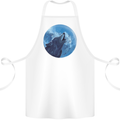 A Howling Wolf Full Moon Werewolves Cotton Apron 100% Organic White