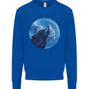 A Howling Wolf Full Moon Werewolves Kids Sweatshirt Jumper Royal Blue
