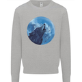 A Howling Wolf Full Moon Werewolves Kids Sweatshirt Jumper Sports Grey