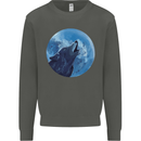 A Howling Wolf Full Moon Werewolves Kids Sweatshirt Jumper Storm Grey