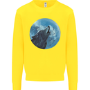 A Howling Wolf Full Moon Werewolves Kids Sweatshirt Jumper Yellow