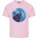 A Howling Wolf Full Moon Werewolves Kids T-Shirt Childrens Light Pink