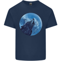 A Howling Wolf Full Moon Werewolves Kids T-Shirt Childrens Navy Blue