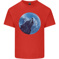 A Howling Wolf Full Moon Werewolves Kids T-Shirt Childrens Red