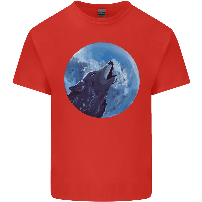 A Howling Wolf Full Moon Werewolves Kids T-Shirt Childrens Red