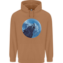 A Howling Wolf Full Moon Werewolves Mens 80% Cotton Hoodie Caramel Latte