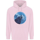 A Howling Wolf Full Moon Werewolves Mens 80% Cotton Hoodie Light Pink