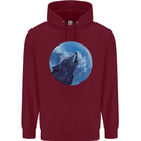 A Howling Wolf Full Moon Werewolves Mens 80% Cotton Hoodie Maroon