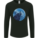 A Howling Wolf Full Moon Werewolves Mens Long Sleeve T-Shirt Black