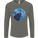 A Howling Wolf Full Moon Werewolves Mens Long Sleeve T-Shirt Charcoal
