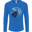 A Howling Wolf Full Moon Werewolves Mens Long Sleeve T-Shirt Royal Blue