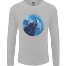 A Howling Wolf Full Moon Werewolves Mens Long Sleeve T-Shirt Sports Grey