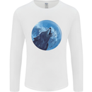A Howling Wolf Full Moon Werewolves Mens Long Sleeve T-Shirt White