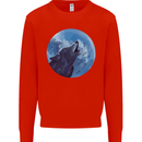 A Howling Wolf Full Moon Werewolves Mens Sweatshirt Jumper Bright Red
