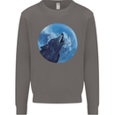A Howling Wolf Full Moon Werewolves Mens Sweatshirt Jumper Charcoal