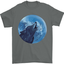A Howling Wolf Full Moon Werewolves Mens T-Shirt Cotton Gildan Charcoal