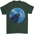 A Howling Wolf Full Moon Werewolves Mens T-Shirt Cotton Gildan Forest Green