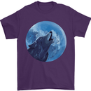 A Howling Wolf Full Moon Werewolves Mens T-Shirt Cotton Gildan Purple