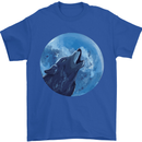A Howling Wolf Full Moon Werewolves Mens T-Shirt Cotton Gildan Royal Blue