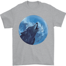 A Howling Wolf Full Moon Werewolves Mens T-Shirt Cotton Gildan Sports Grey