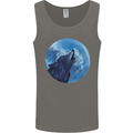 A Howling Wolf Full Moon Werewolves Mens Vest Tank Top Charcoal
