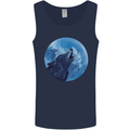 A Howling Wolf Full Moon Werewolves Mens Vest Tank Top Navy Blue