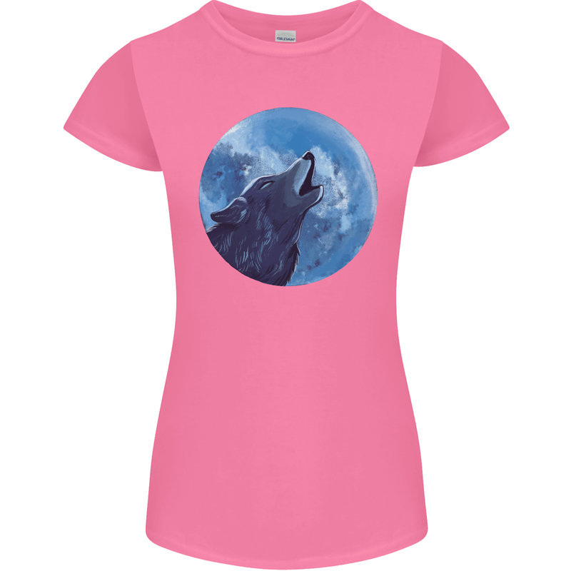 A Howling Wolf Full Moon Werewolves Womens Petite Cut T-Shirt Azalea