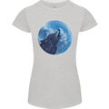 A Howling Wolf Full Moon Werewolves Womens Petite Cut T-Shirt Sports Grey