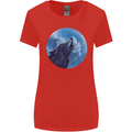 A Howling Wolf Full Moon Werewolves Womens Wider Cut T-Shirt Red