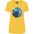 A Howling Wolf Full Moon Werewolves Womens Wider Cut T-Shirt Yellow