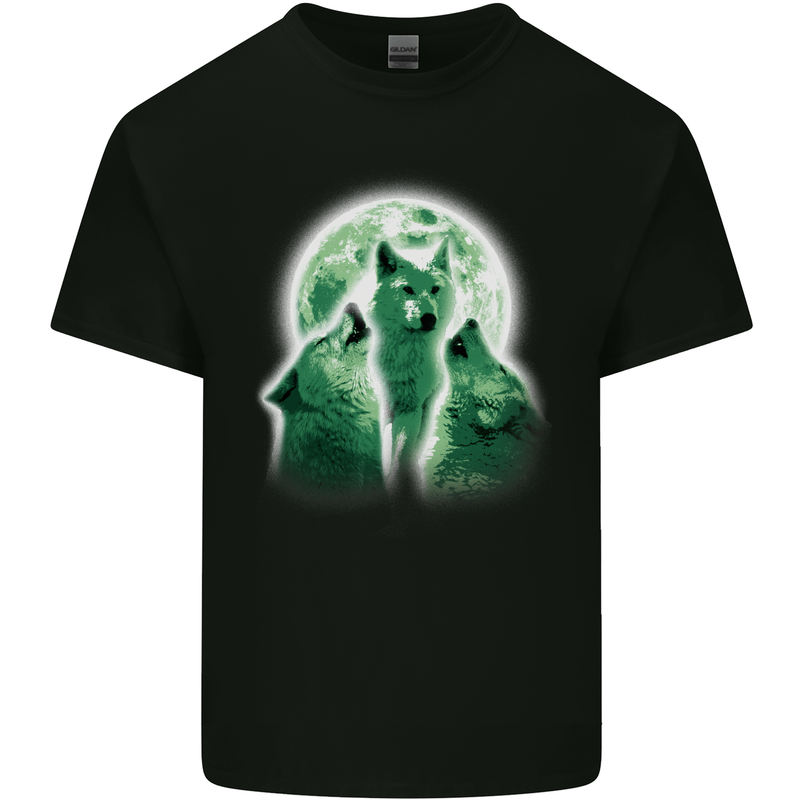 A Howling Wolf Pack Kids T-Shirt Childrens Black