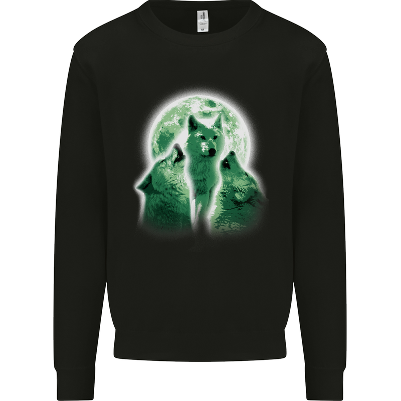 A Howling Wolf Pack Mens Sweatshirt Jumper Black
