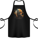 A Howling Wolf in the Moon Light Cotton Apron 100% Organic Black