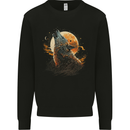 A Howling Wolf in the Moon Light Kids Sweatshirt Jumper Black
