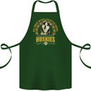 A Huskies Dog Cotton Apron 100% Organic Forest Green