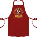 A Huskies Dog Cotton Apron 100% Organic Maroon